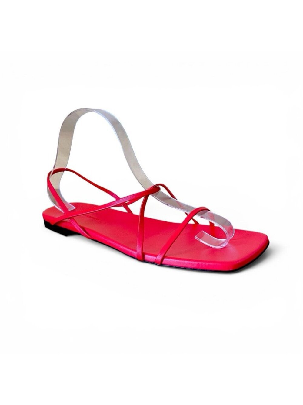Proenza Schouler Sandal Sz 39.5 US 9.5 Red Leather Square Toe Strappy Minimalist
